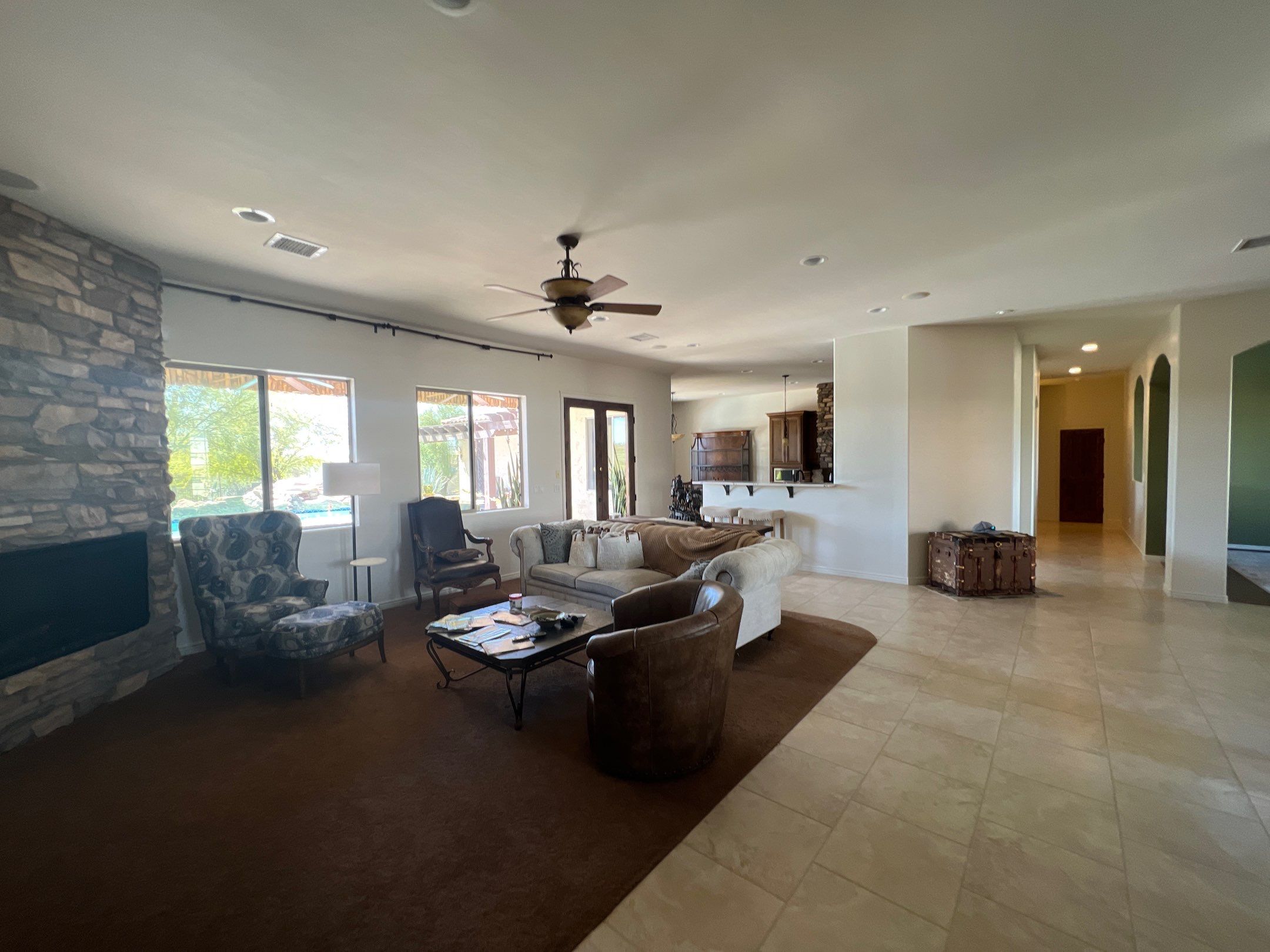 Carefree living room after professional refinishing
