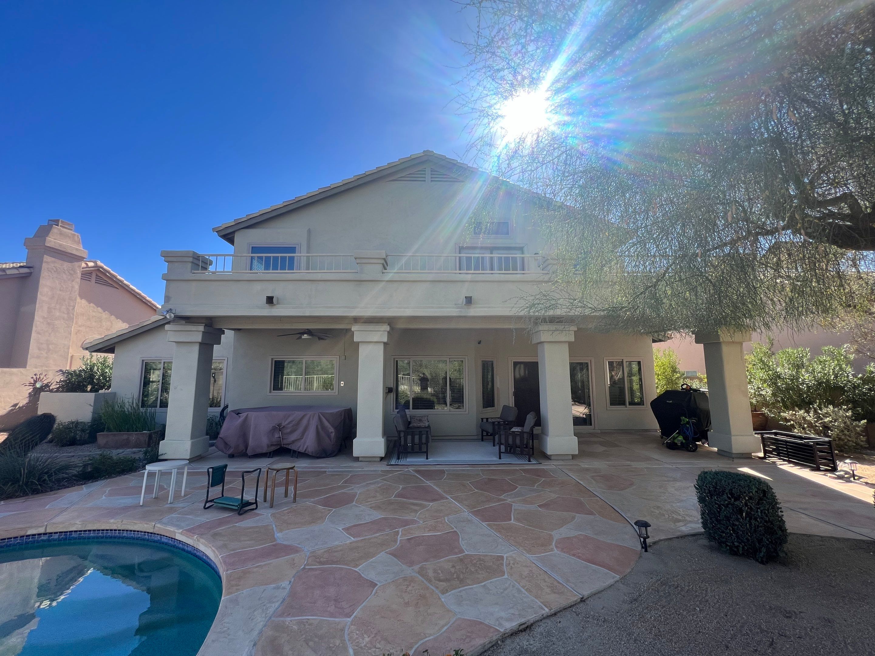 Cave Creek house backyard before painting