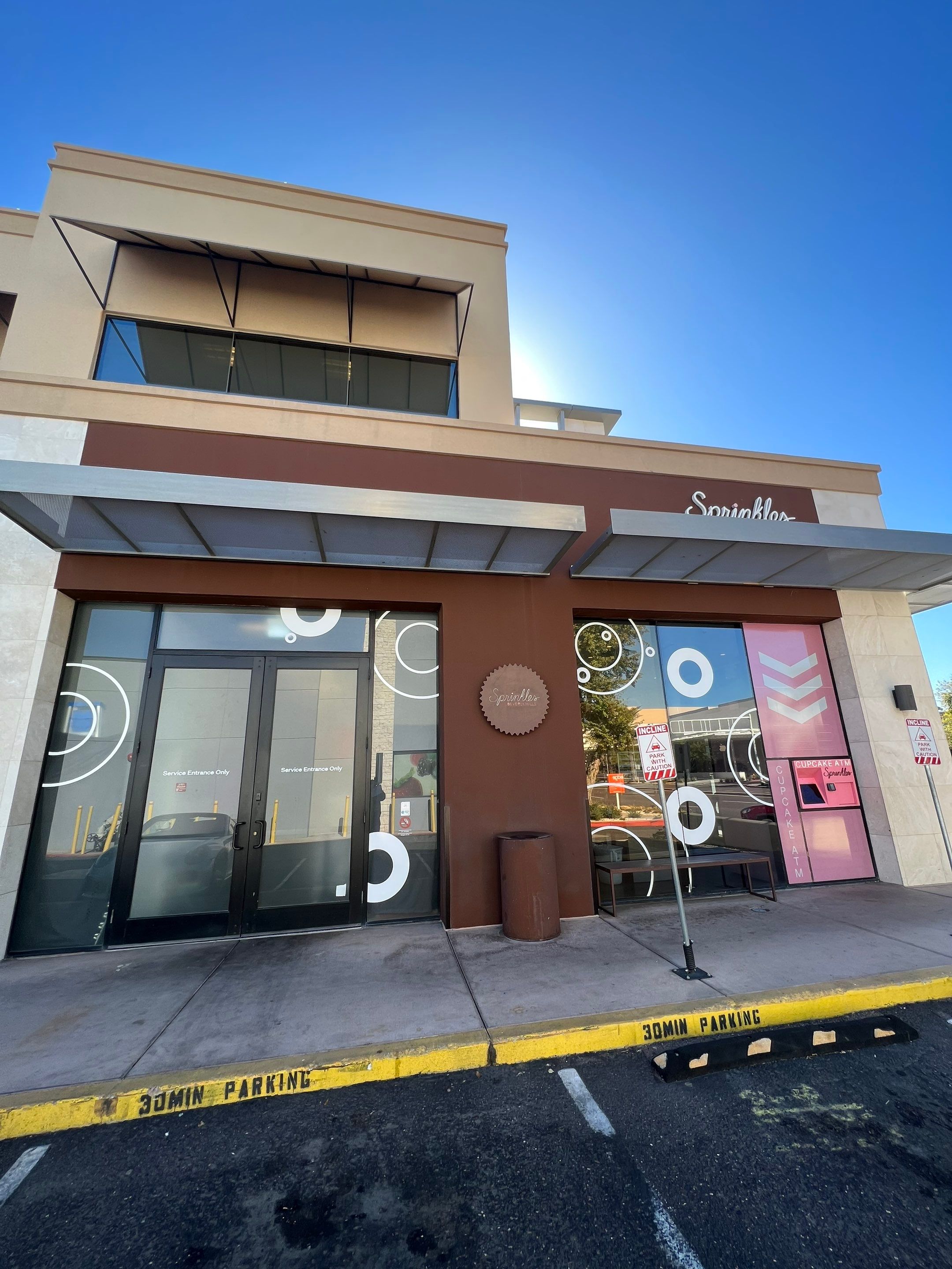 Commercial building exterior before painting