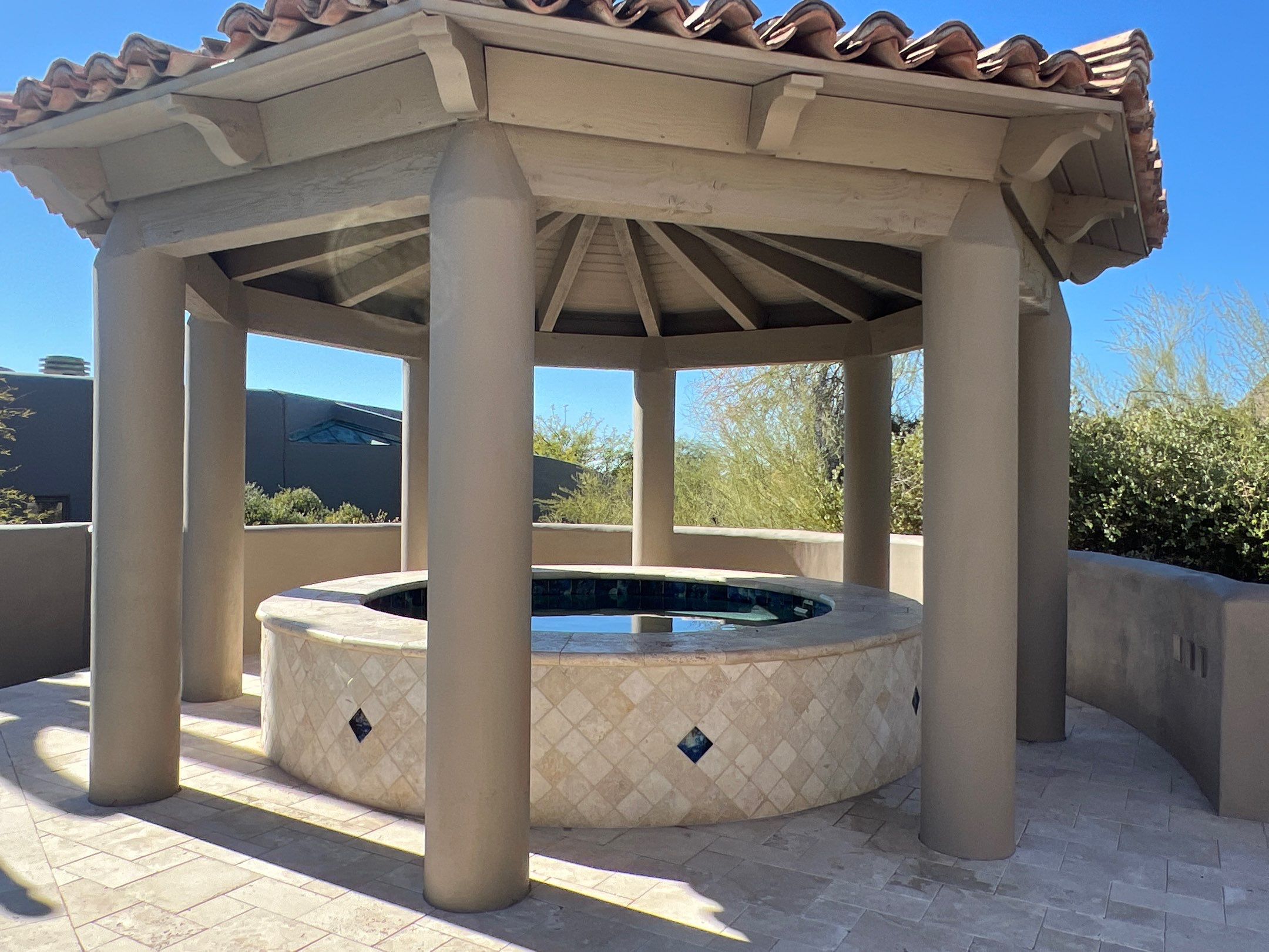 Gazebo exterior after painting