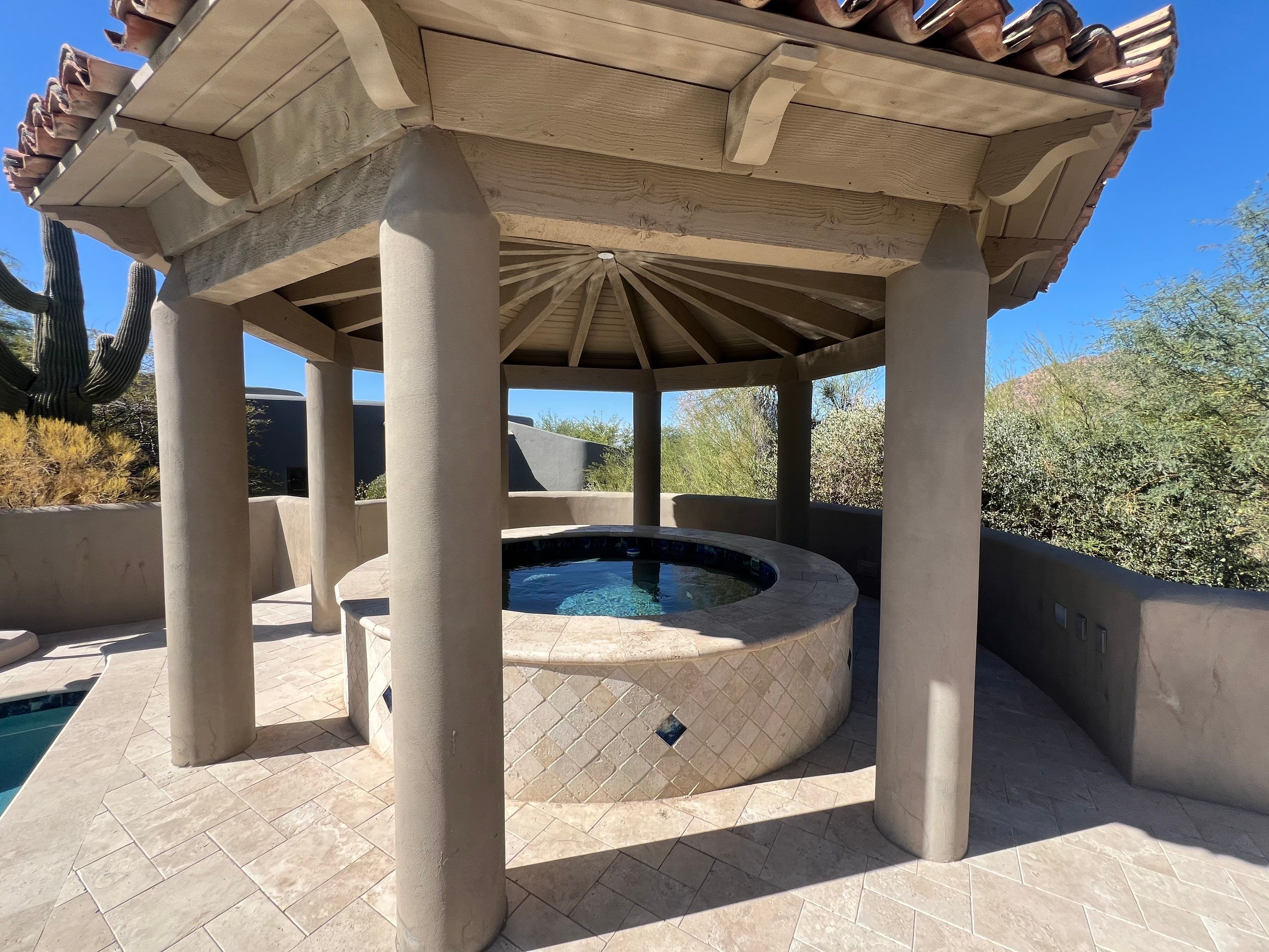 Gazebo exterior before painting