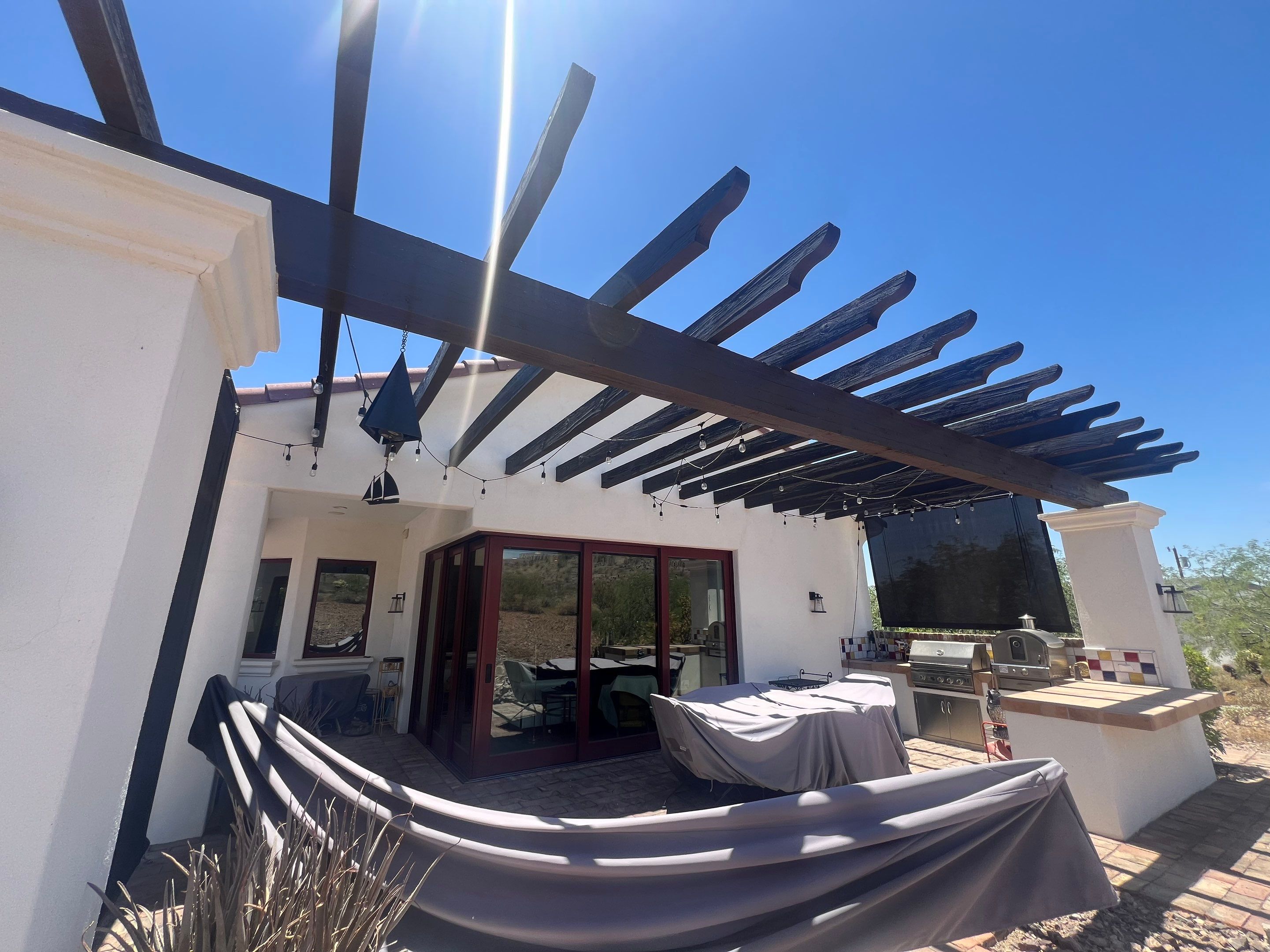 Cave Creek pergola before staining