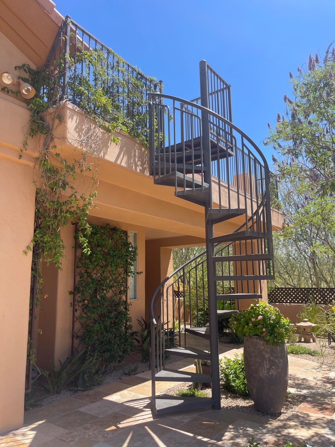 Carefree circular stairwell before painting