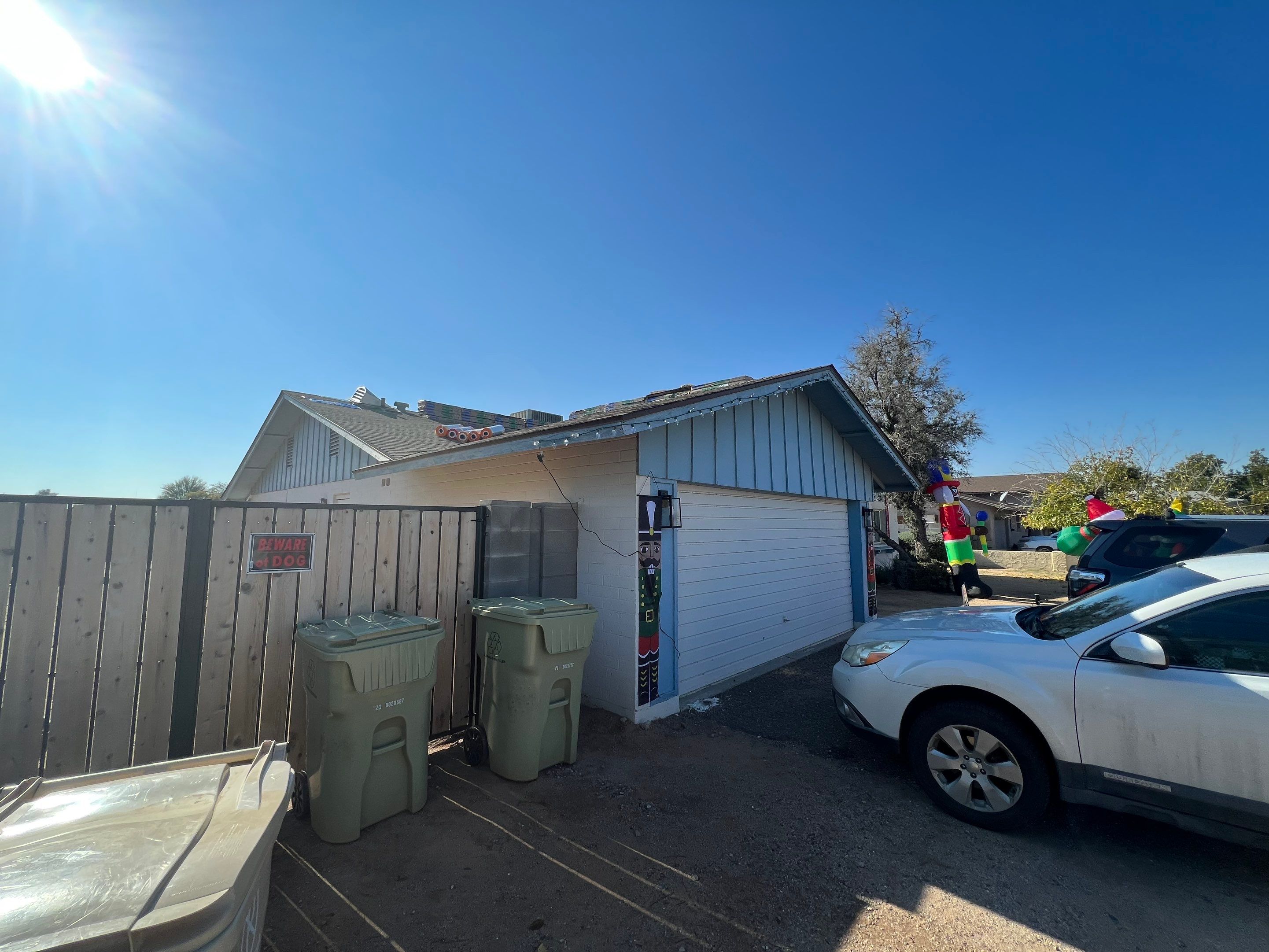 Peoria home gate and exterior before painting