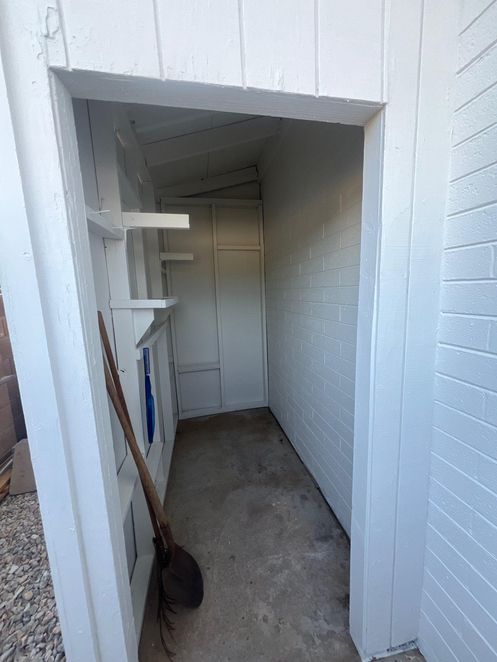 Shed interior after painting