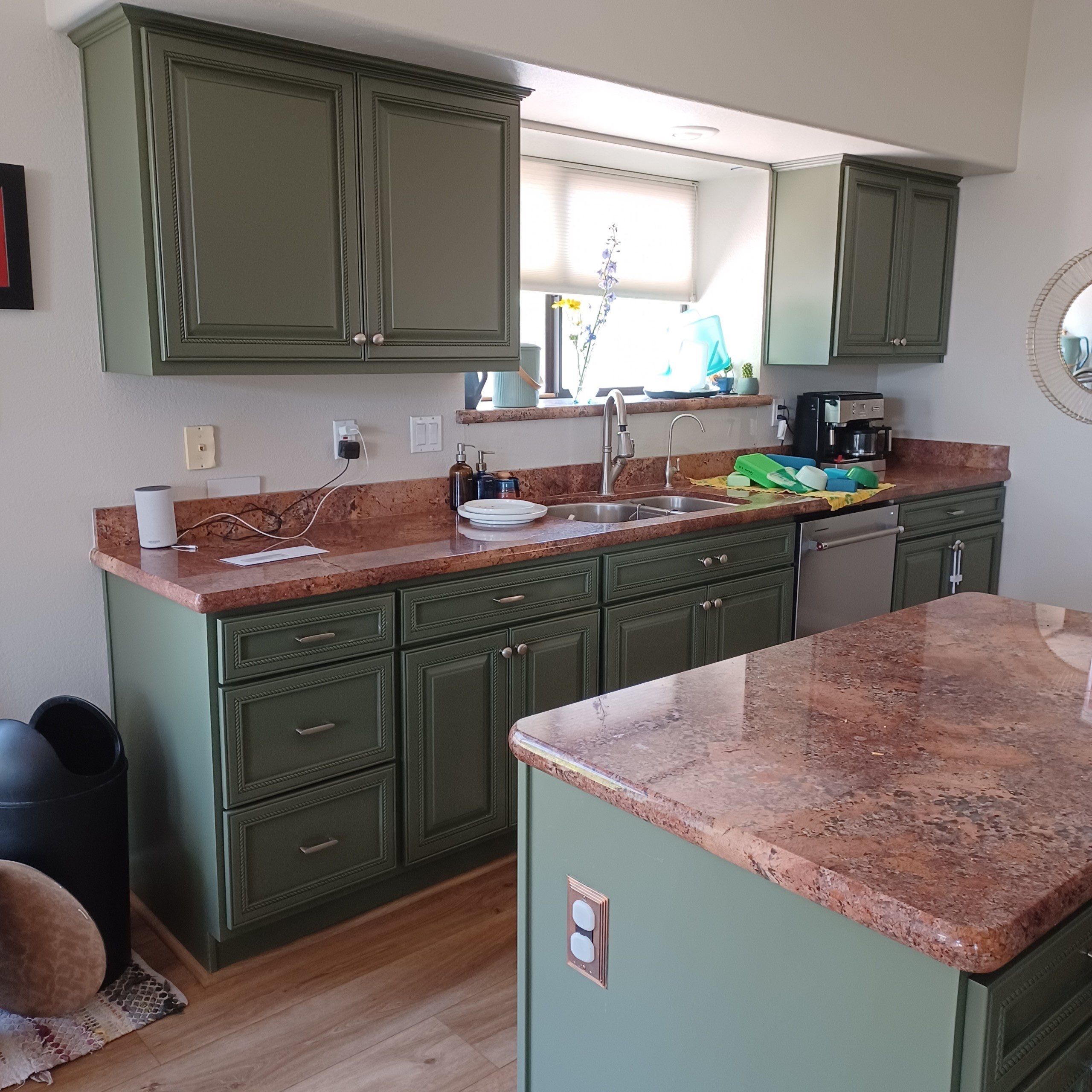 Cabinet refinish after painting