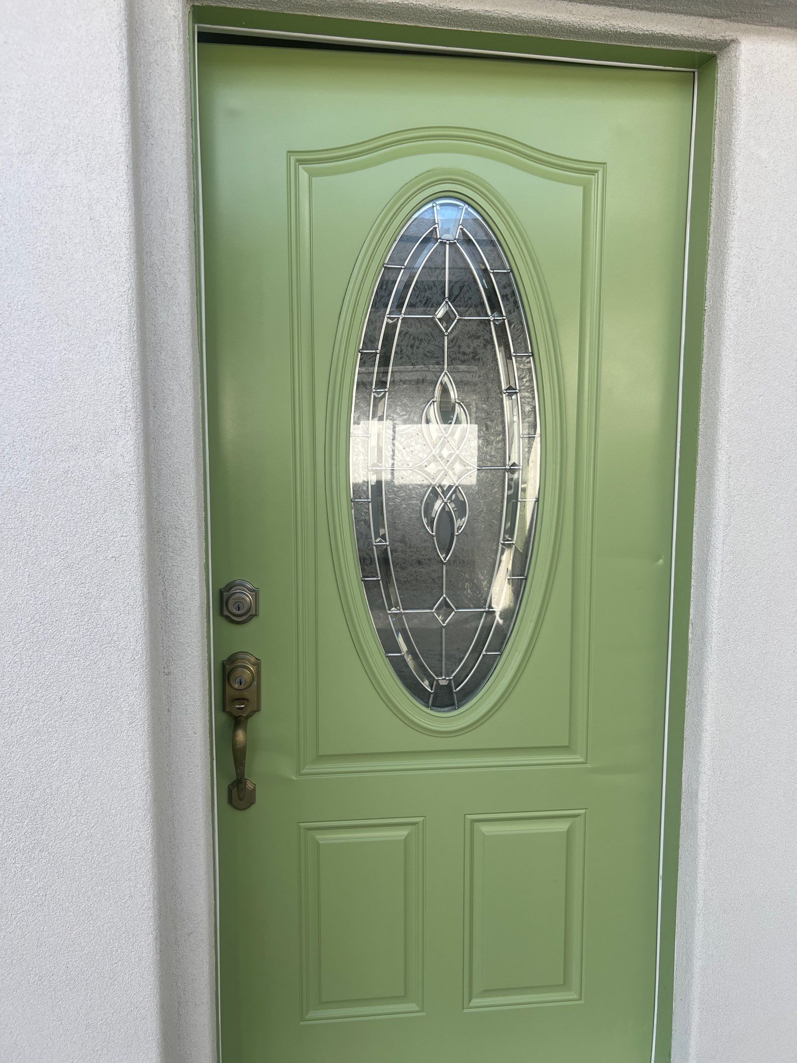 Front door refinish after painting